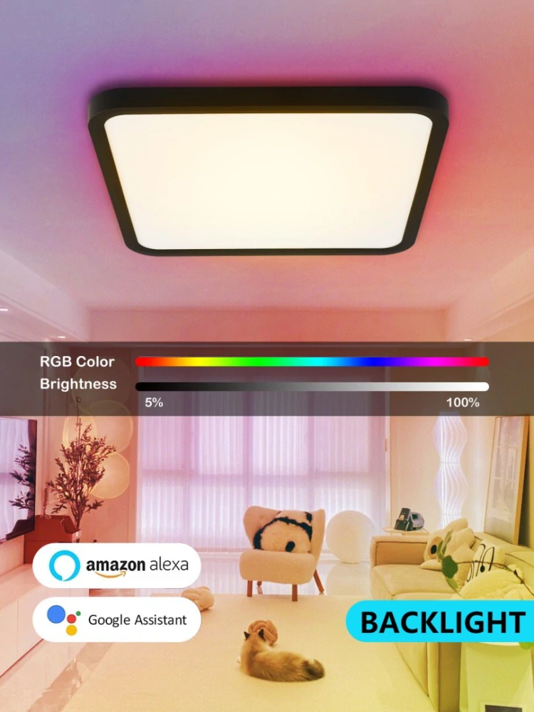 NEO LITE TUDO Smart stropní svítidlo RGB podsvícení 40cm 50W Tuya WiFi  Beacon černá