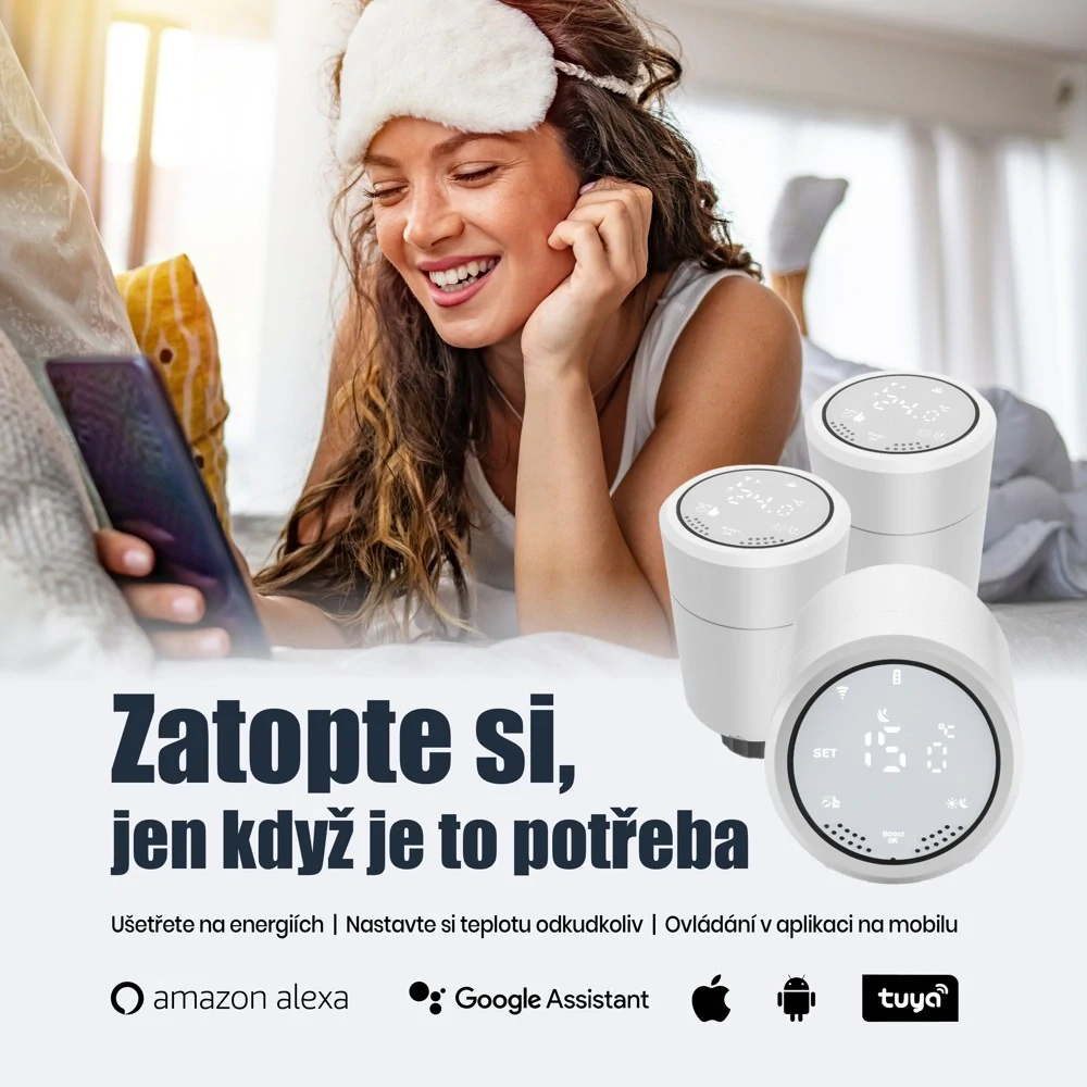 3x NEO Smart Termostatická hlavice Zigbee