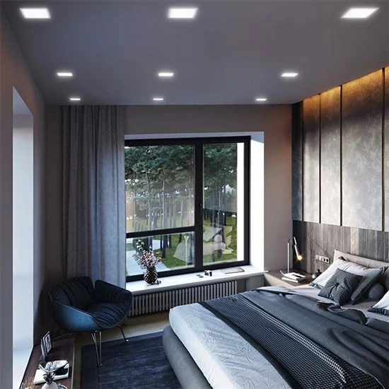 LED mini panel CCT, podhledový, 6W, 450lm, 3000K, 4000K, 6000K, čtvercový
