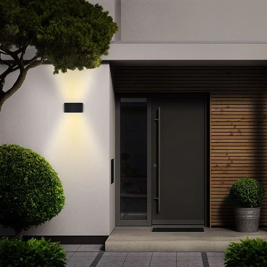 LED venkovní nástěnné osvětlení Modena, 12W, 680lm, 120°, černá