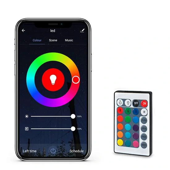 LED smart wifi světelný pás, 5m, 4,8W/m, IP65, RGB+CCT