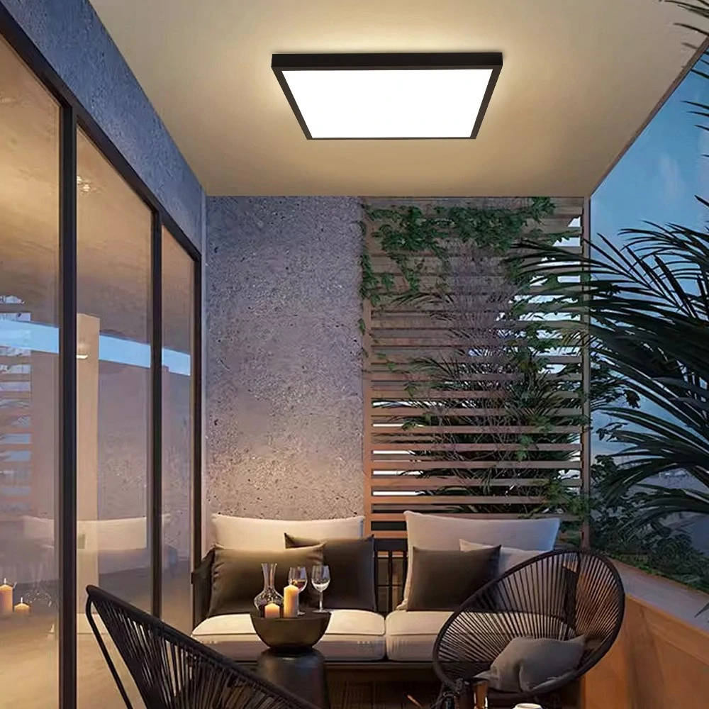 NEO LITE FRAME Smart stropní svítidlo 60x60cm, IP44, CCT,  WiFi, Tuya, BEACON černé