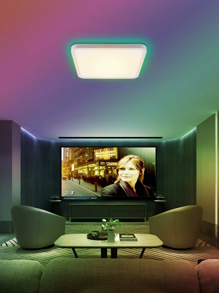 Smart stropní svítidlo RGB podsvícení 40cm, 50W Tuya WiFi Beacon bílá
