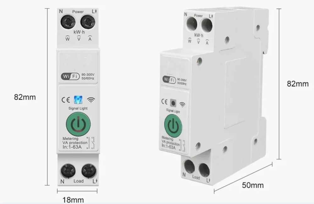 NEO Smart elektronický jistič jednofázový 1-63A, měření spotřeby, WiFi