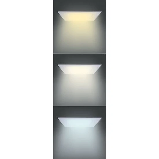 LED mini panel CCT, podhledový, 18W, 1530lm, 3000K, 4000K, 6000K, čtvercový