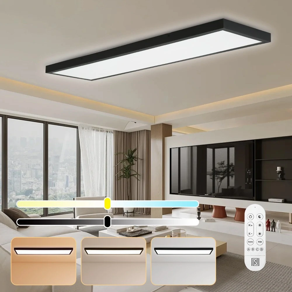 NEO LITE FRAME Smart stropní svítidlo 120x30cm, IP44, CCT,  WiFi, Tuya, BEACON černé