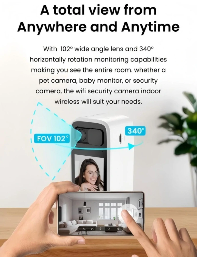 Smart vnitřní kamera Immax NEO LITE, 355°, WiFi 2,4 a 5GHz, 4MP, LCD