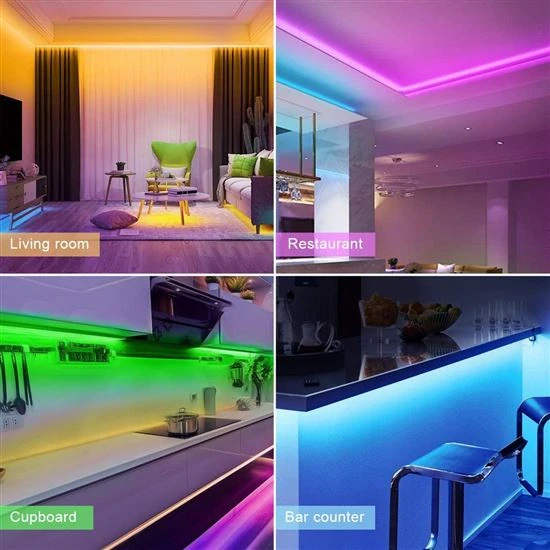 LED smart wifi světelný pás, 5m, 4,8W/m, IP65, RGB+CCT