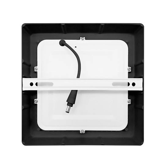 LED mini panel CCT, přisazený, 12W, 900lm, přepínání 3000K, 4000K, 6000K, čtvercový, černý
