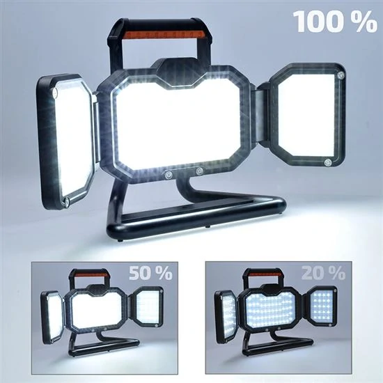 LED reflektor 50W, přenosný, nabíjecí, 5000lm, oranžovo-černý