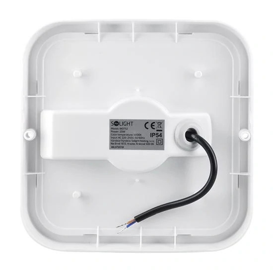 LED venkovní osvětlení čtvercové, 20W, 1500lm, 4000K, IP54, 19cm