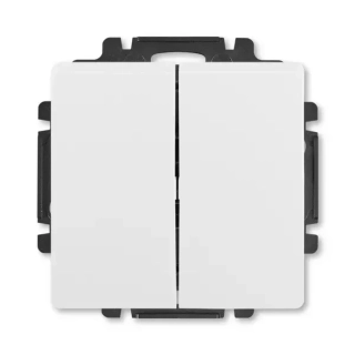 Přepínač č. 6+6, bílý, SWING, s krytem