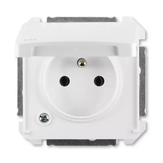 Zásuvka s clonkami IP44, bílá, SWING