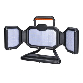 LED reflektor 30W, přenosný, nabíjecí, 3000lm, oranžovo-černý
